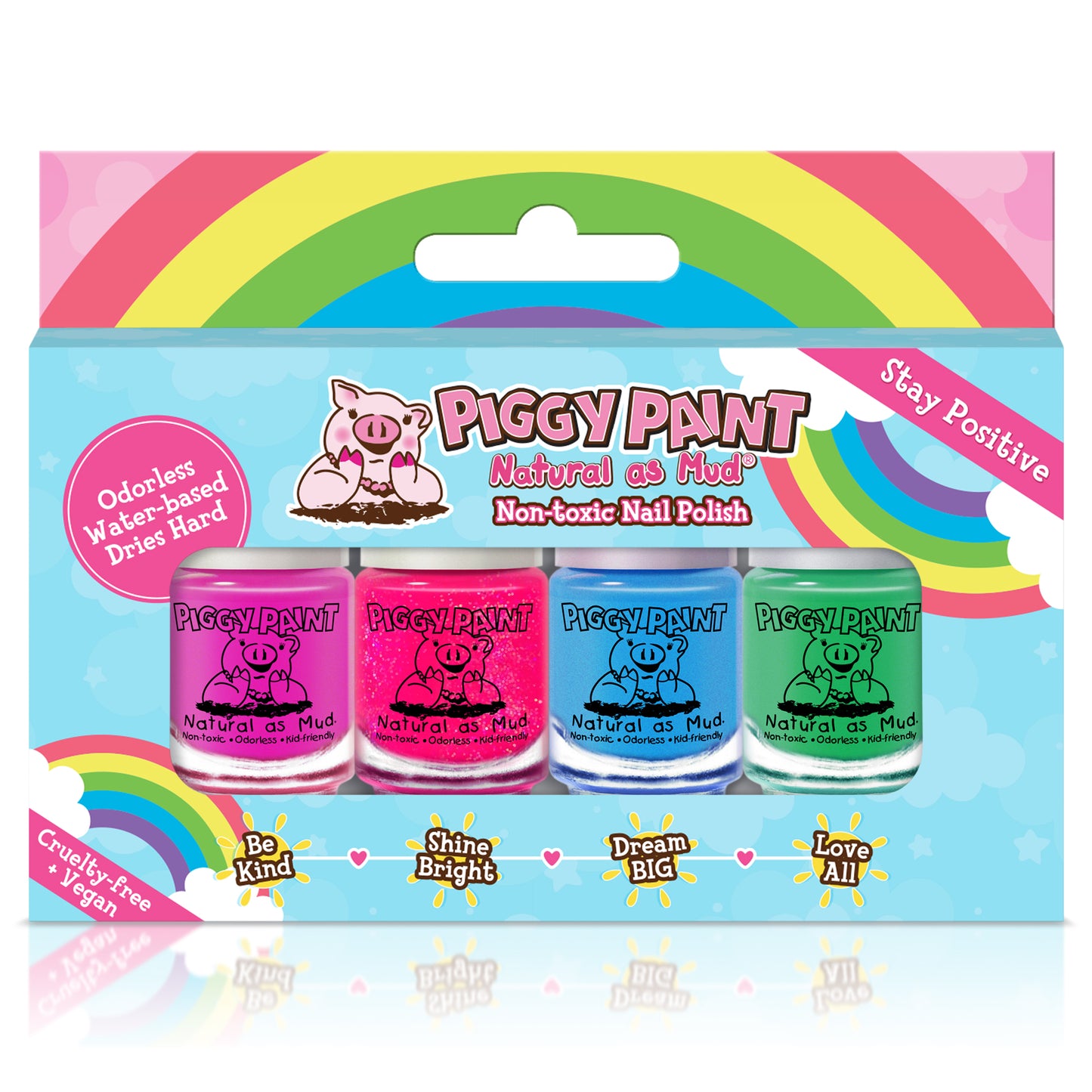 Rainbow 4 Polish Box Set - Kids Non-toxic Nail Polish
