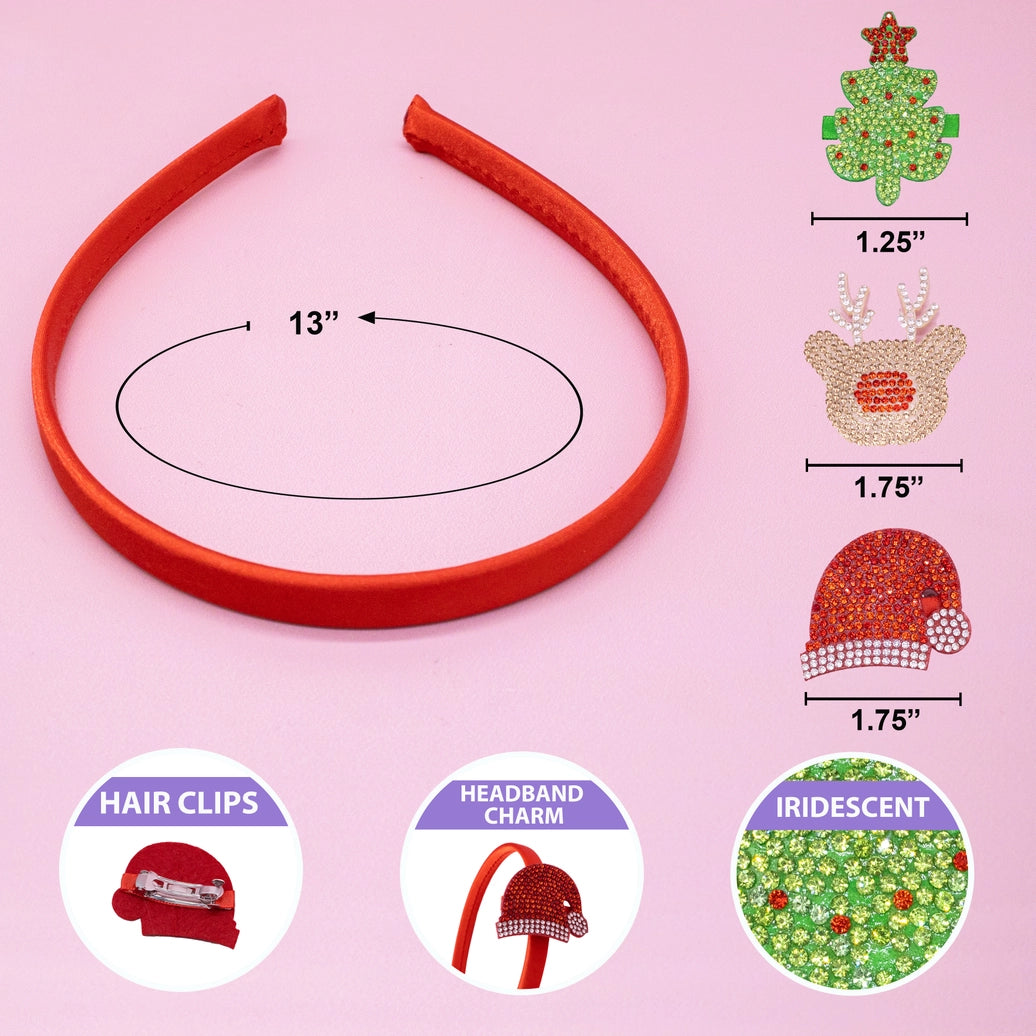 Christmas Charm Headband and Hair Clips - Frog Sac
