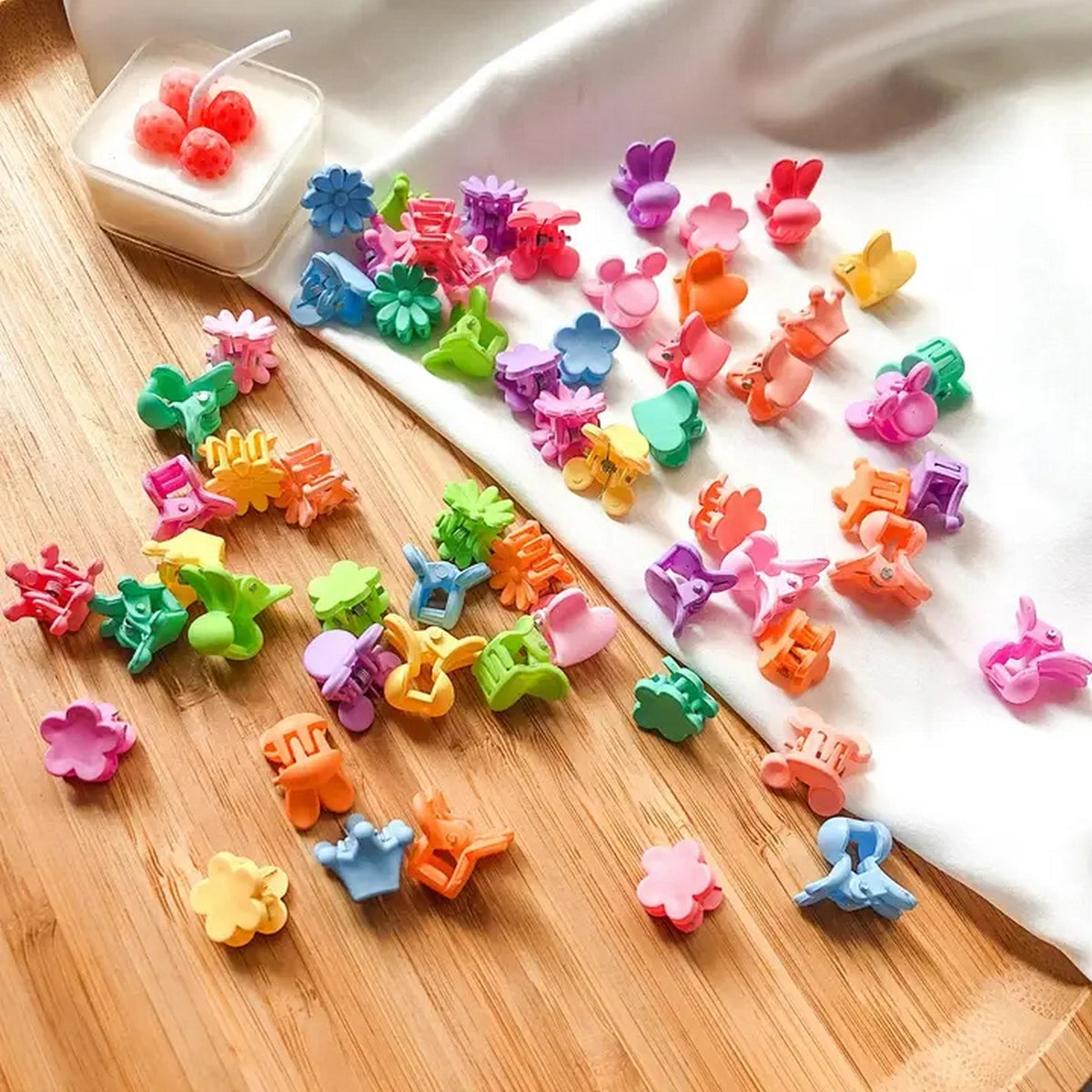 Colorful Mini Flower Hair Claw Clips Set 10pcs