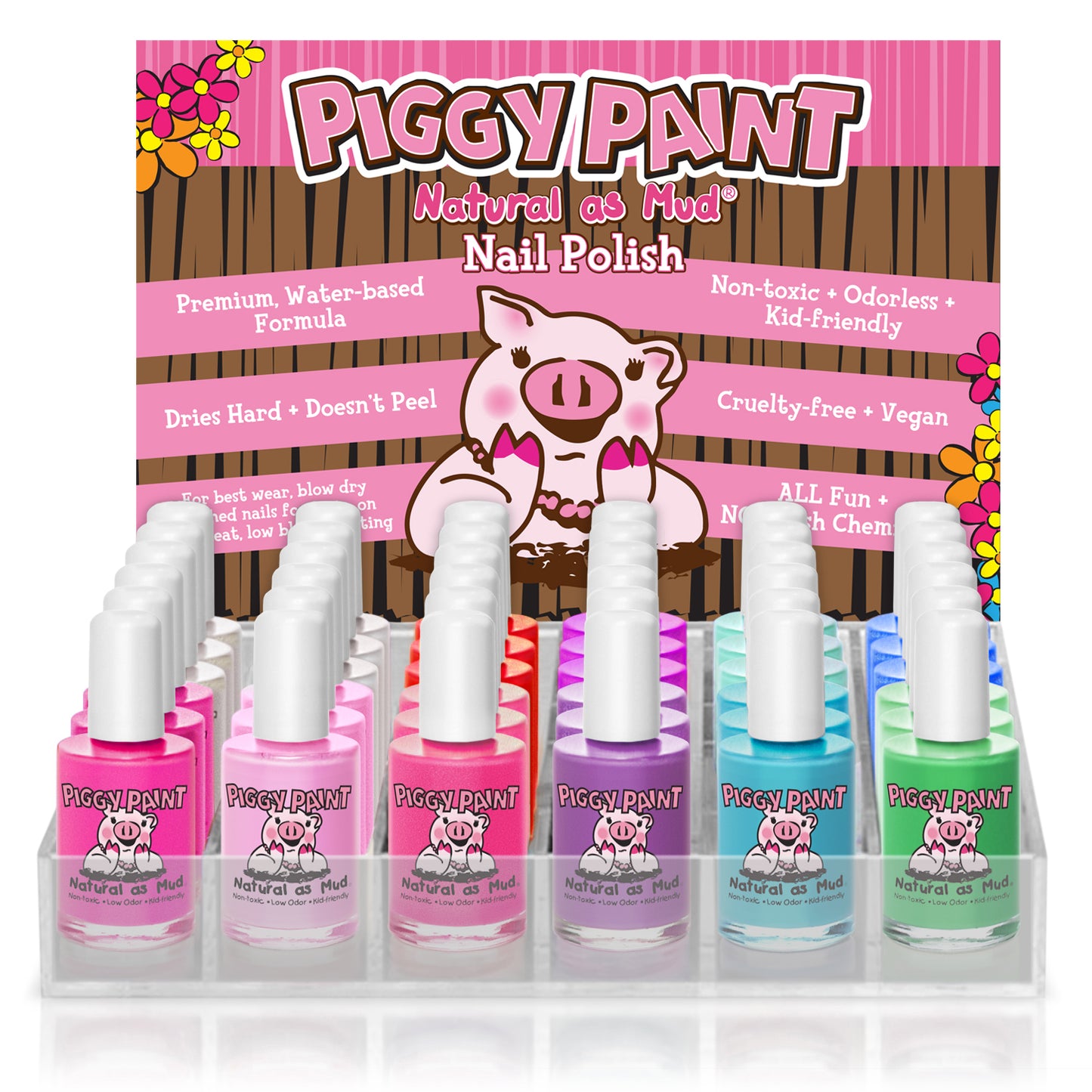 Acrylic 36 Polish Display - 12 Colors - Wholesale