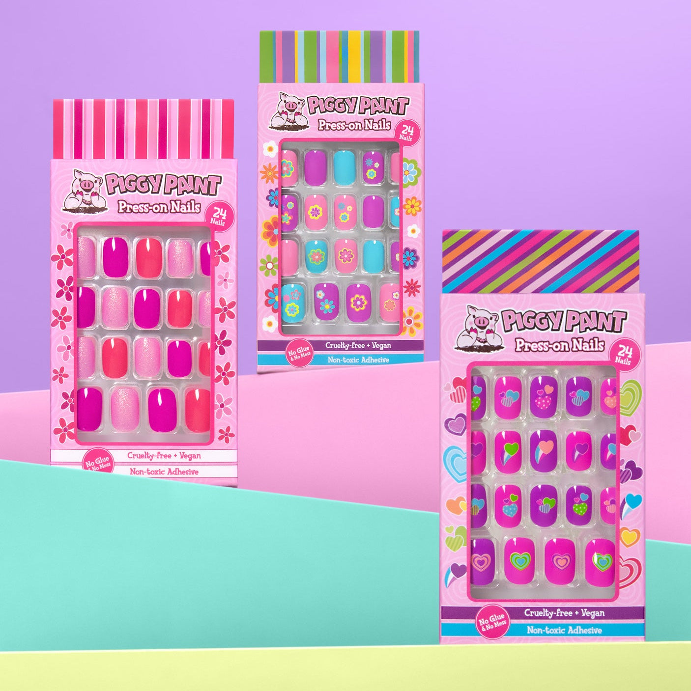 Happy Hearts Piggy Press-on Nails