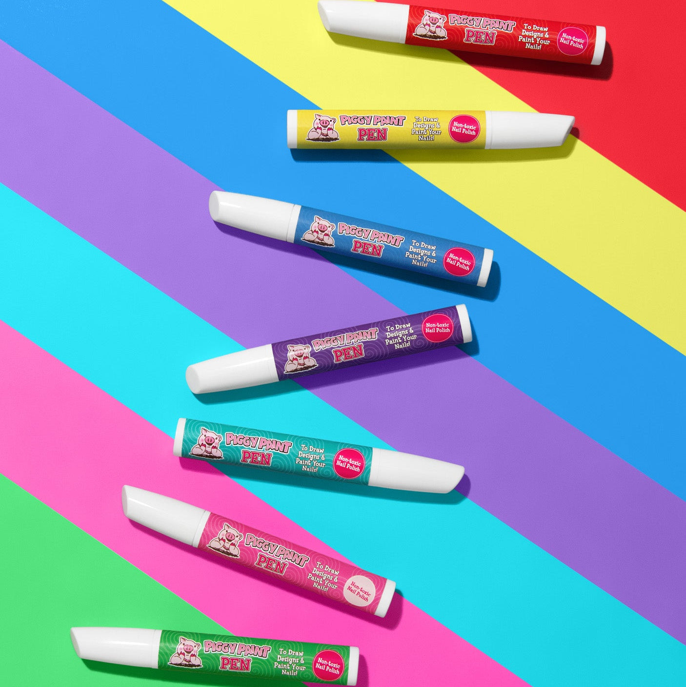 Twirly Teal Piggy Paint Pen - Kids Non-toxic Nail Polish