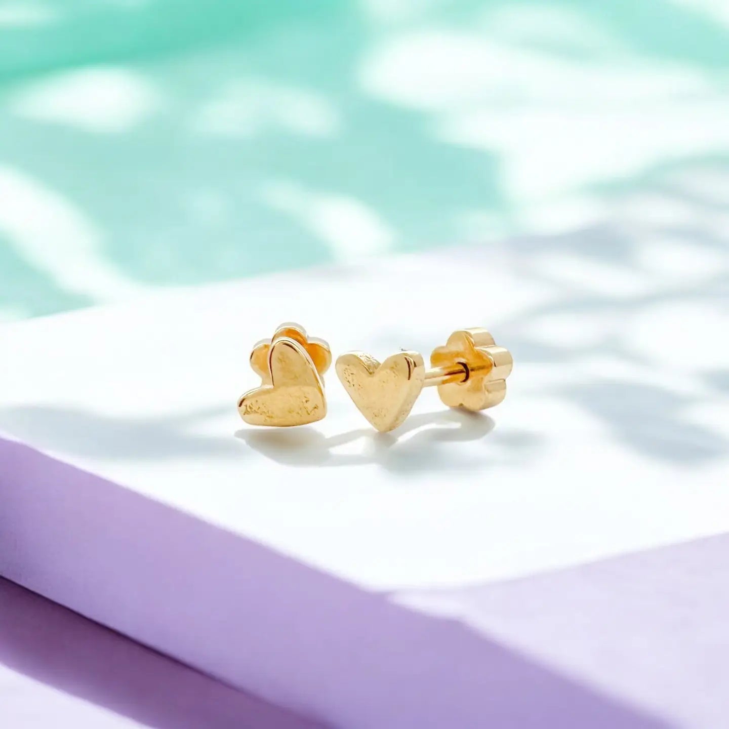 Gold Heart Tiny Stud Earrings - ETHICGOODS
