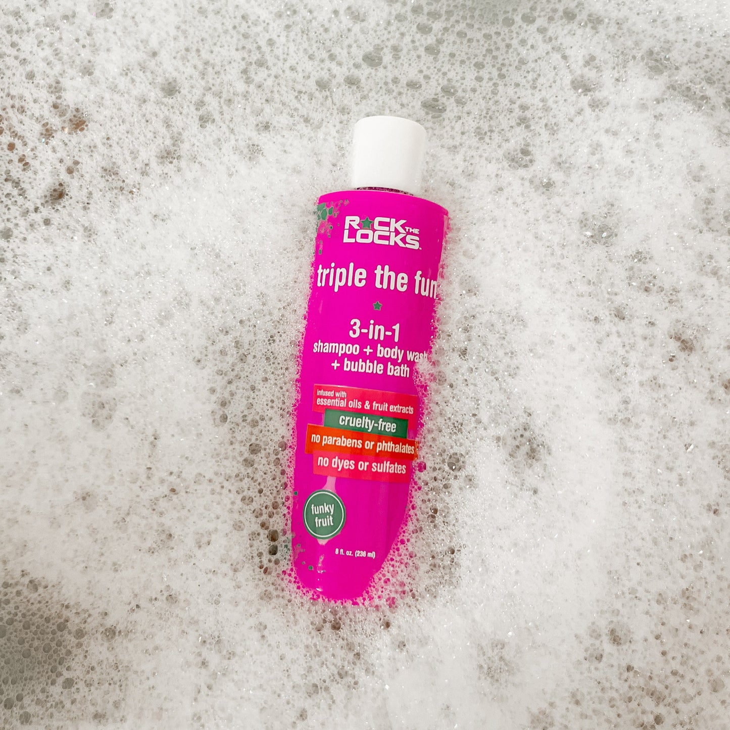 Rock the Locks 3-in-1 is a Shampoo + Body Wash + Bubble Bath