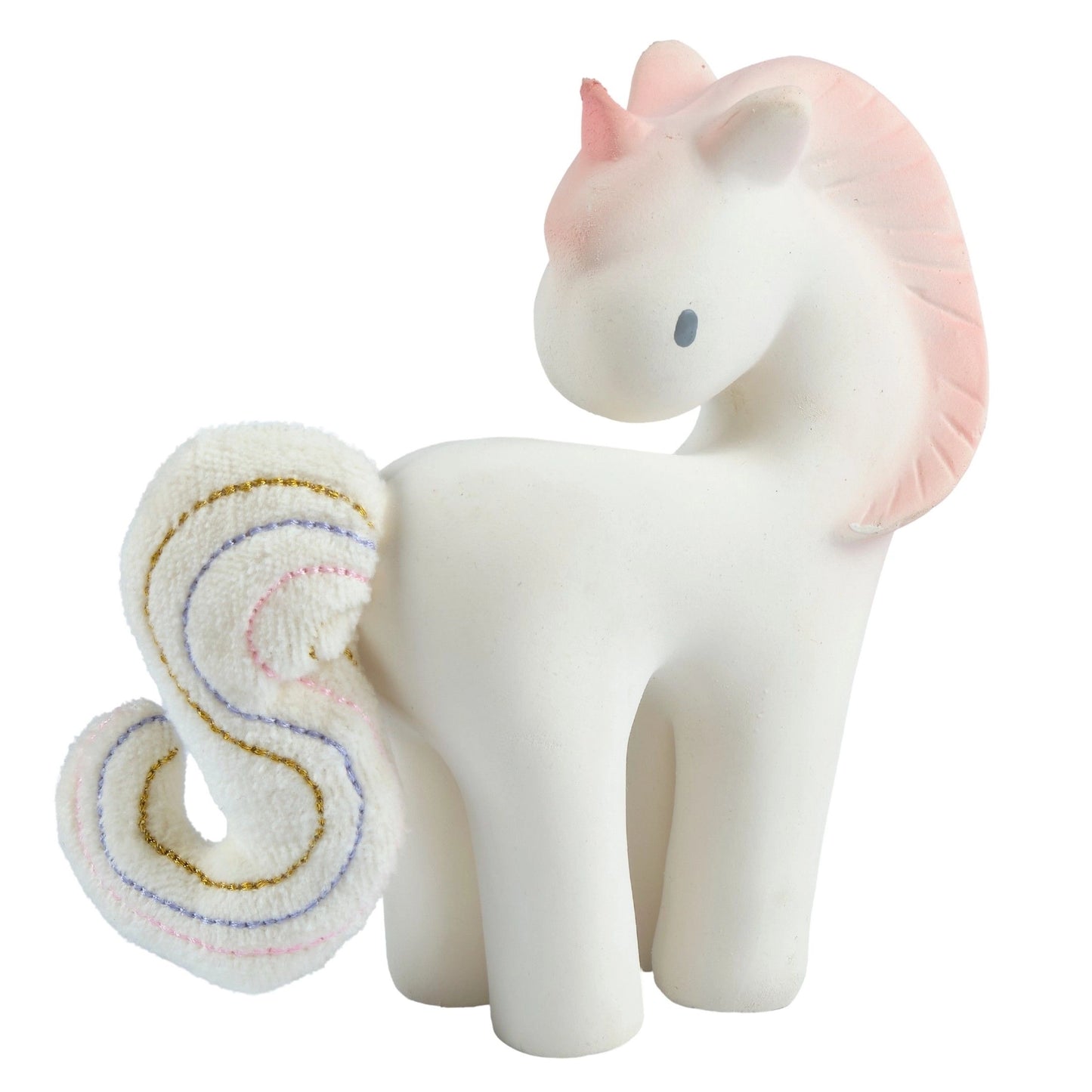 Cotton Candy Unicorn Natural Rubber Rattle - Tikiri Toys