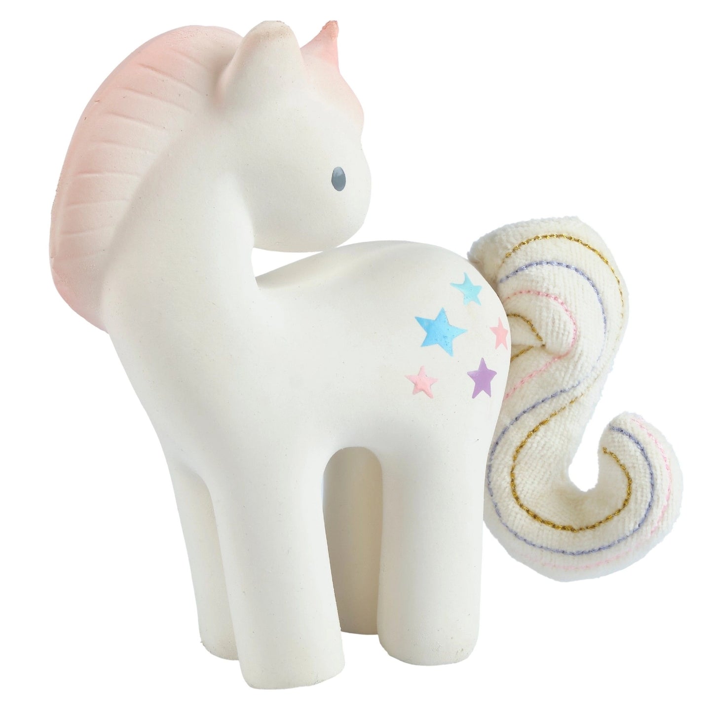 Cotton Candy Unicorn Natural Rubber Rattle - Tikiri Toys