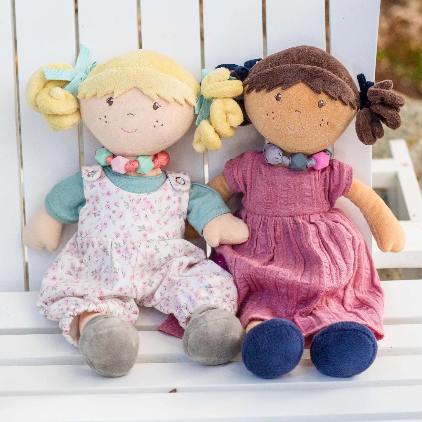 Mandy with Friendship Bracelet in Dusty Rose Dress - Tikiri Toys