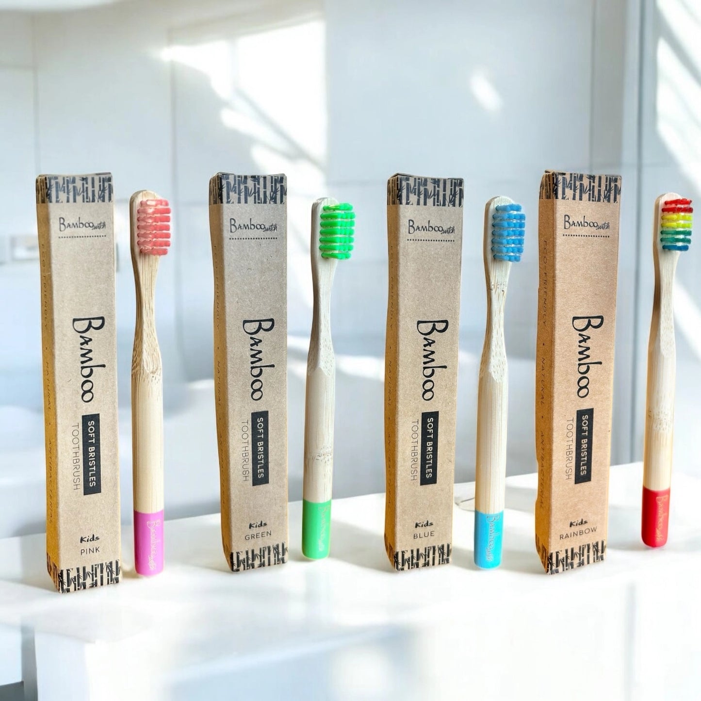 Pink Bamboo Kids Toothbrush - Bamboo Switch