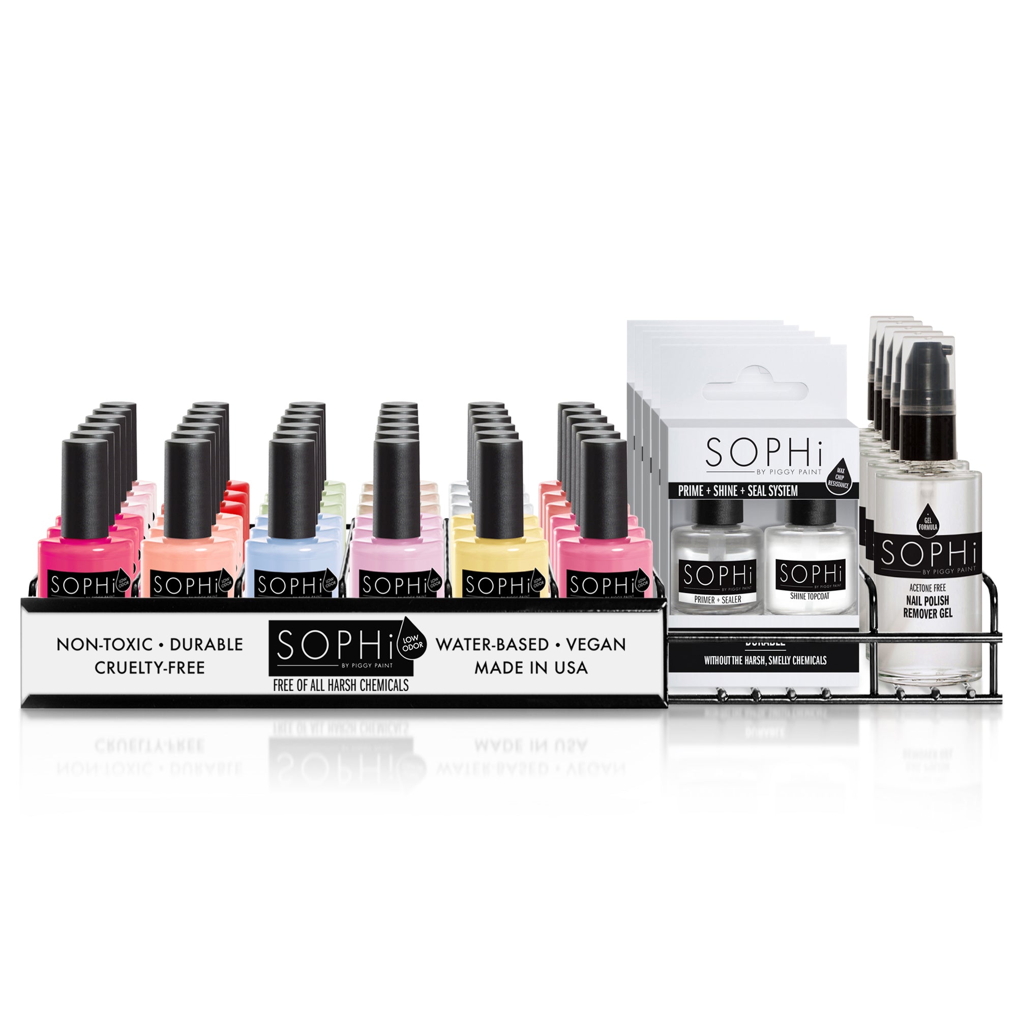 SOPHi 1 Tier Multi-Product Display - Wholesale - Piggy Paint