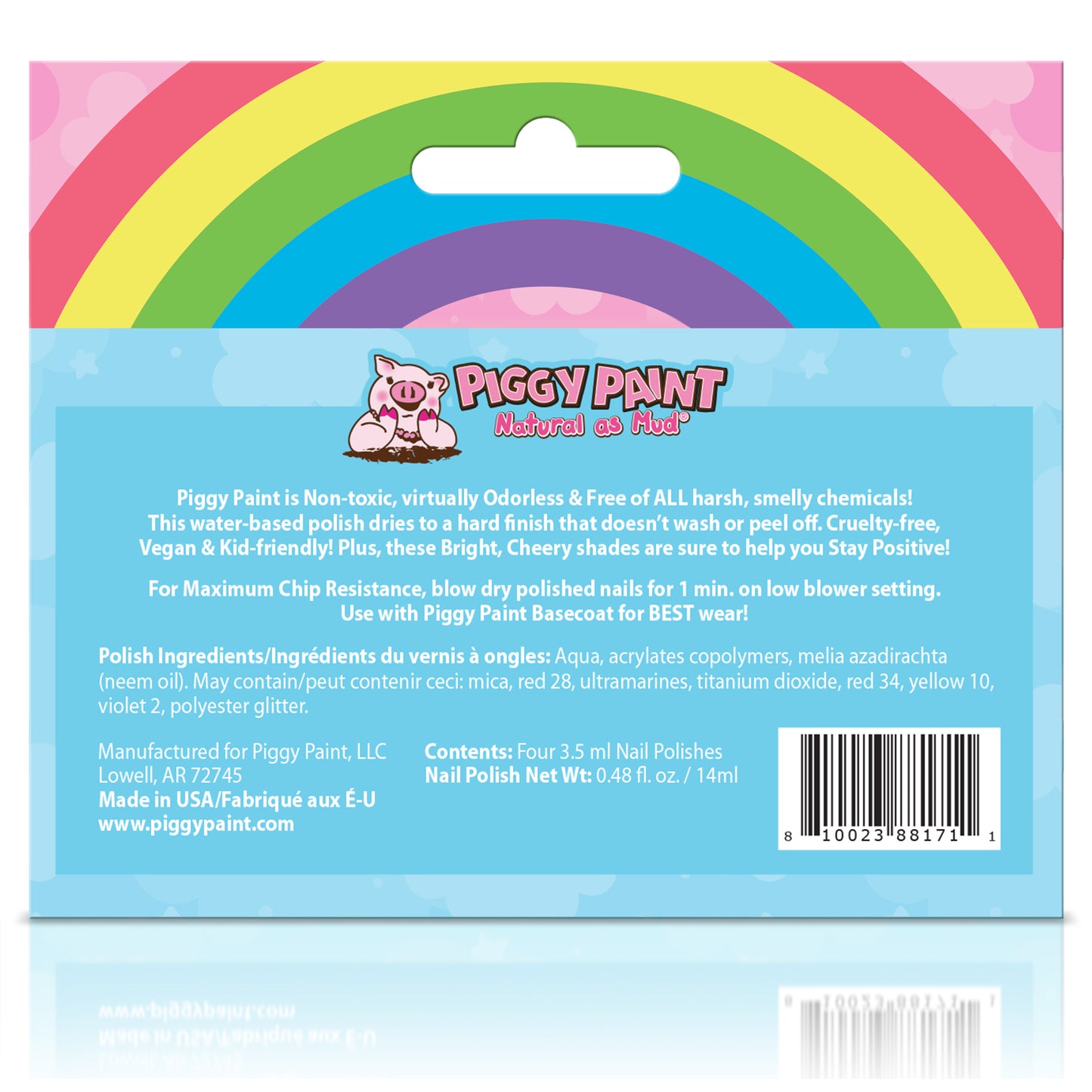 Rainbow 4 Polish Box Set - Kids Non-toxic Nail Polish