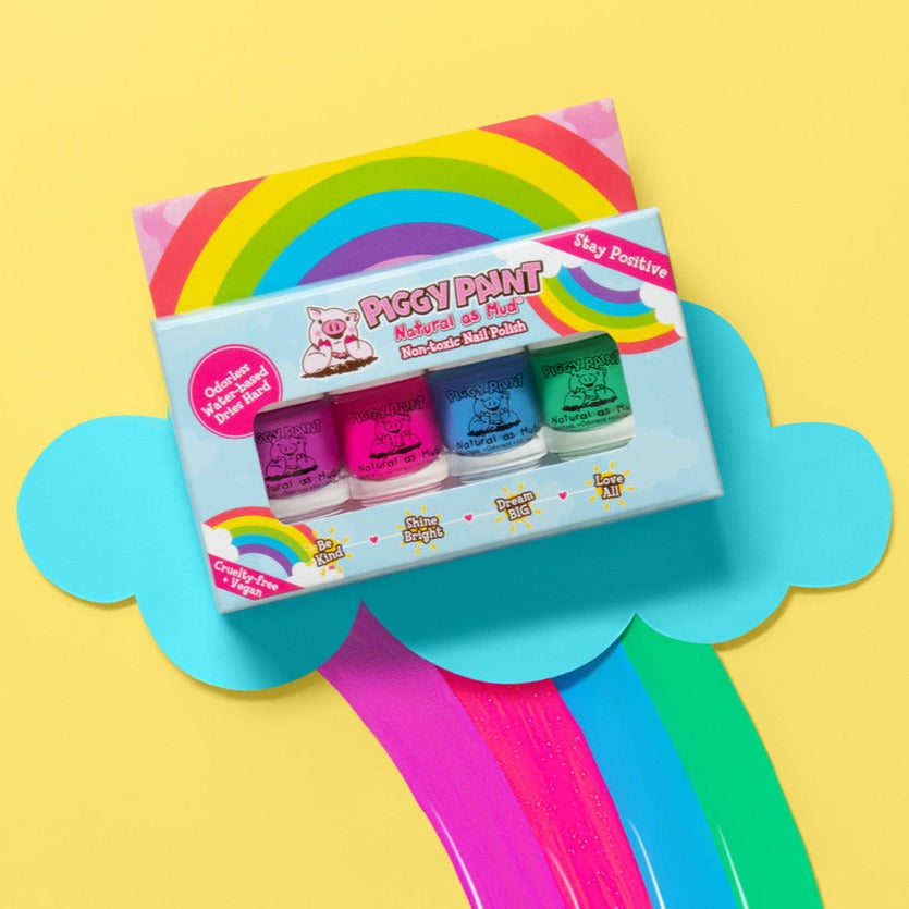 Rainbow 4 Polish Box Set - Kids Non-toxic Nail Polish