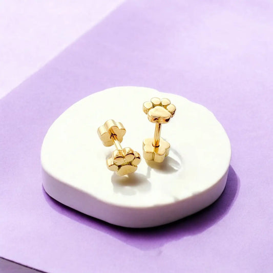 Paw Prints Tiny Stud Kids Earrings - ETHICGOODS