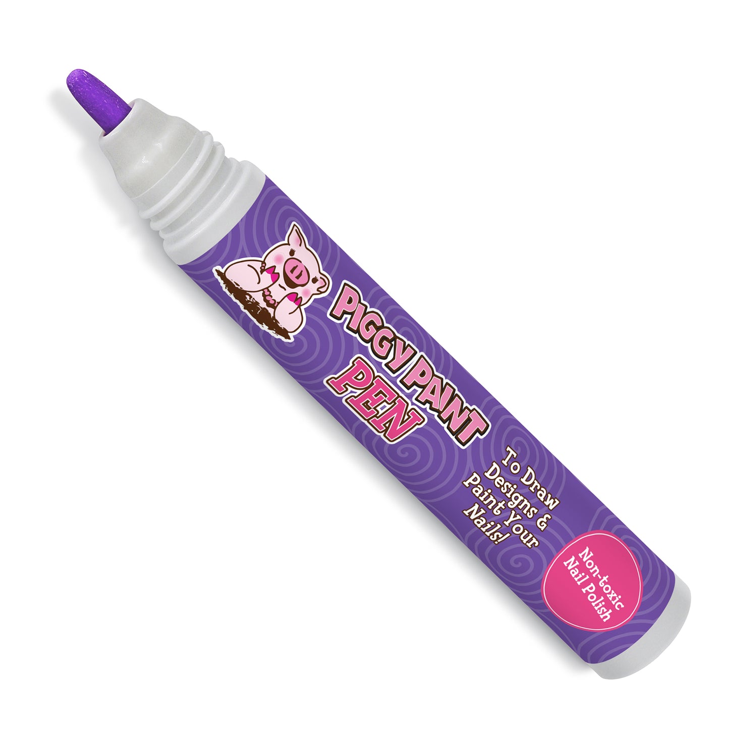 PURPLE Power Piggy Paint Pen - Kids Non-toxic Nail Polish