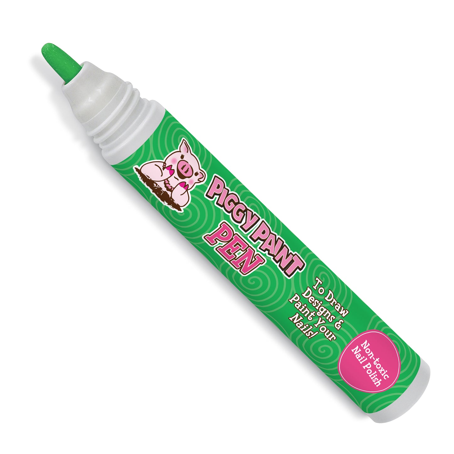 Giggly GREEN Piggy Paint Pen - Kids Non-toxic Nail Polish