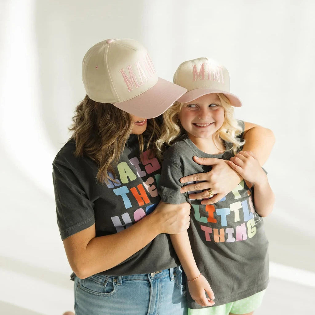 Mini Lettering Embroidery Two-Tone Baseball Cap For Kids