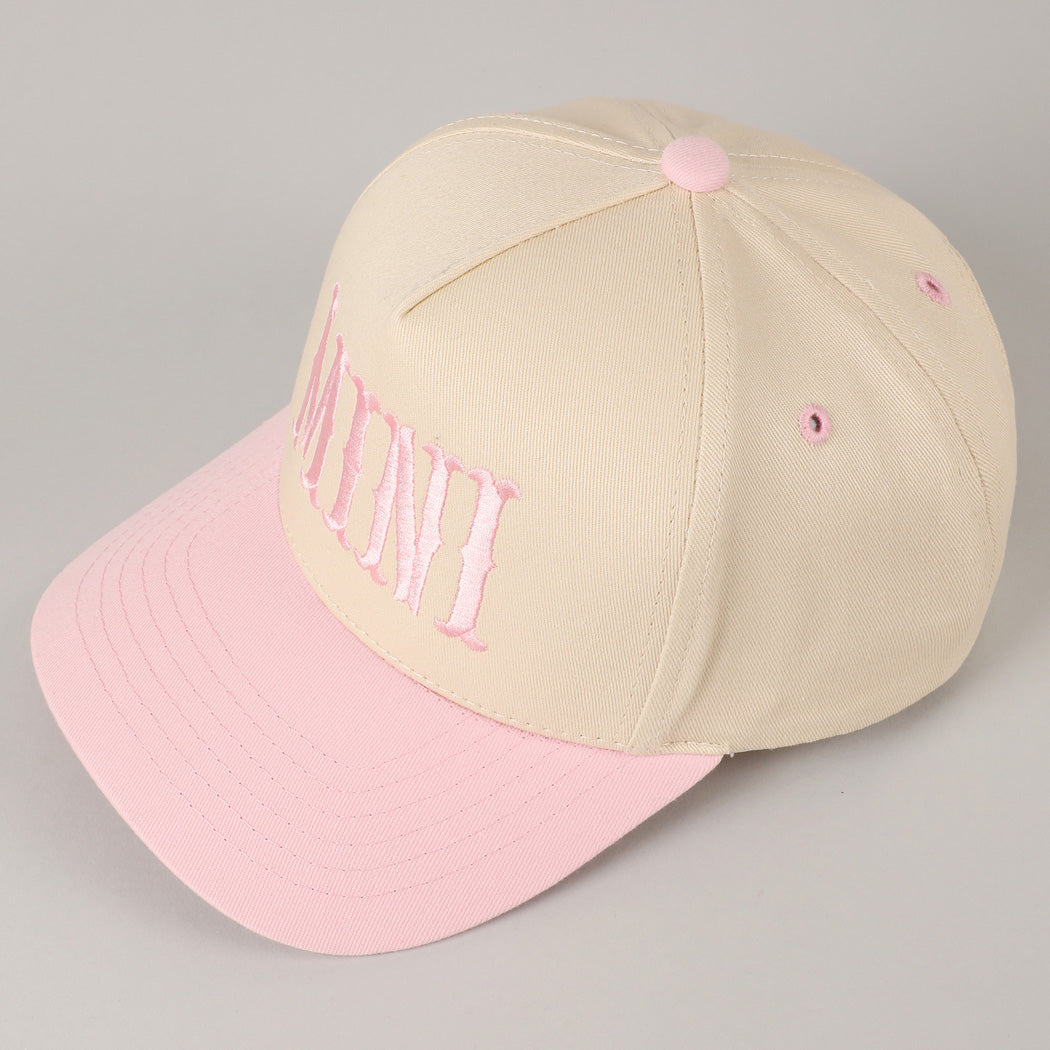 Mini Lettering Embroidery Two-Tone Baseball Cap For Kids