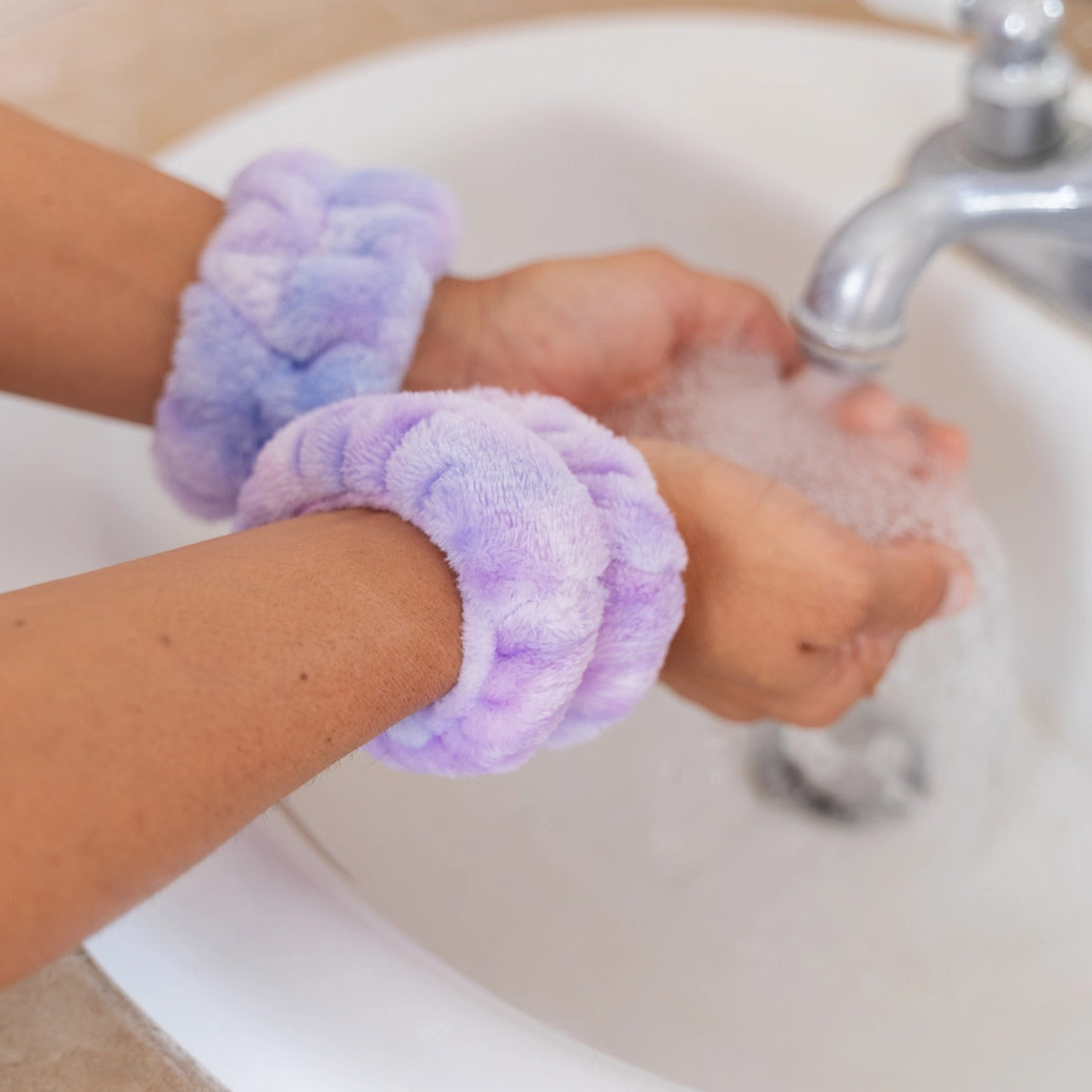 Spa Headband & Wristband Set - Cotton Candy Tie Dye - Frog Sac