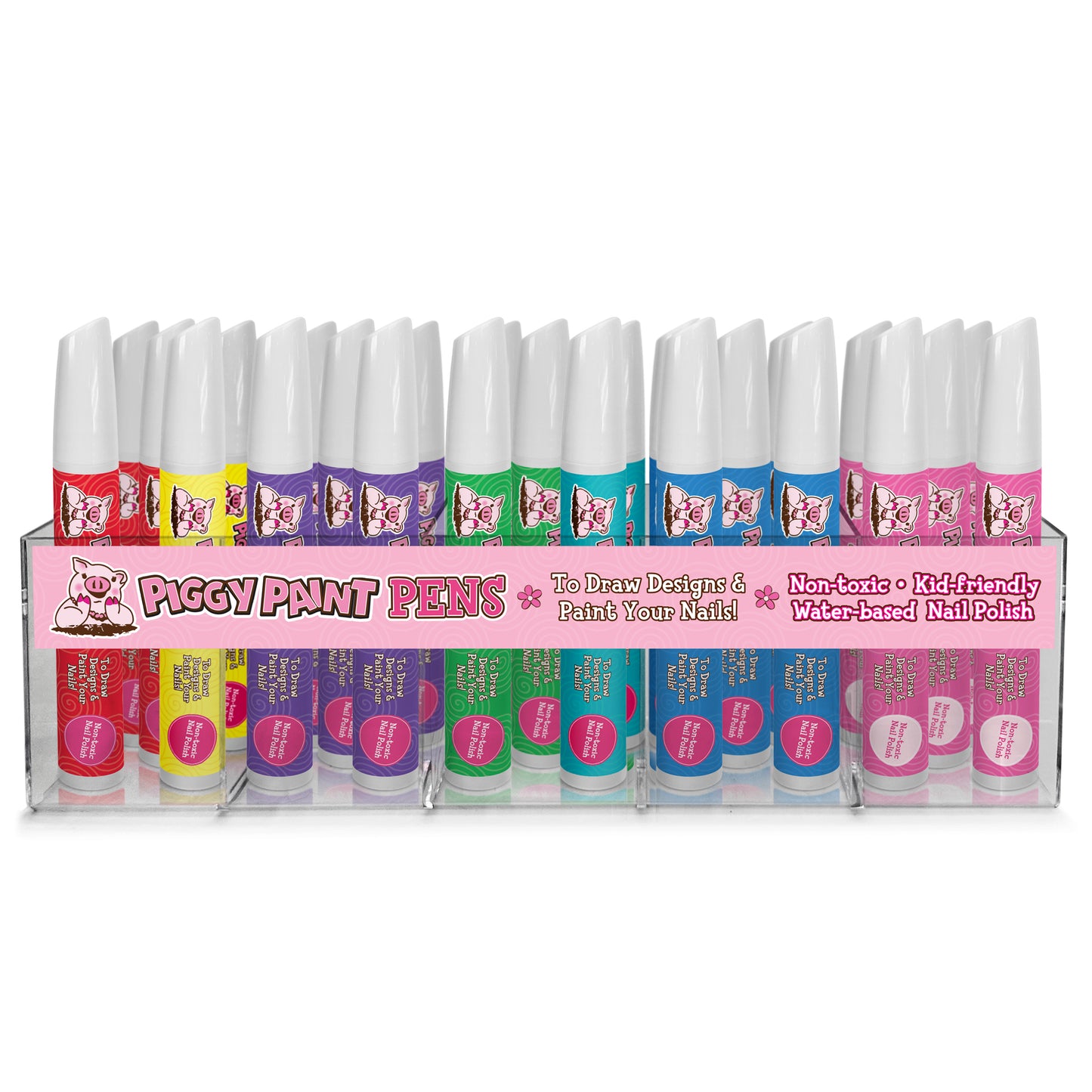 Piggy Pen Display – 25 Pen Polishes - Wholesale