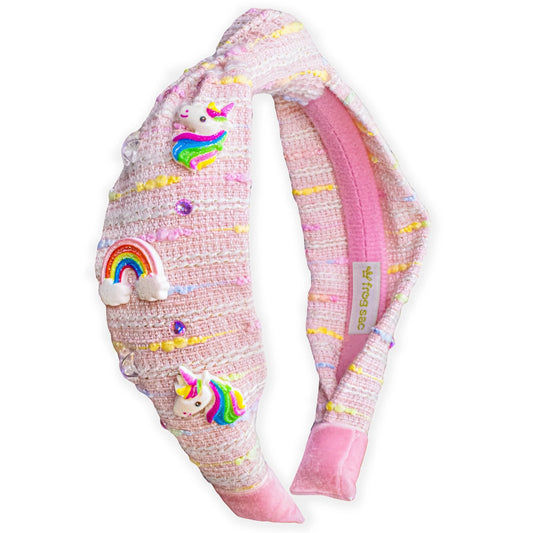 Kids Sequin Knot Headband - Unicorn & Rainbow - Frog Sac
