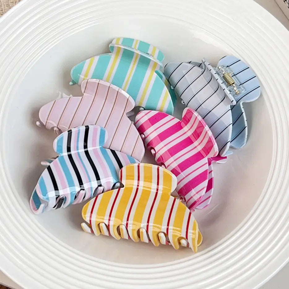 Fresh Colorful Striped Hair Claw