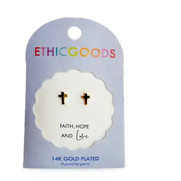 Cross Tiny Stud Kids Earrings - ETHICGOODS