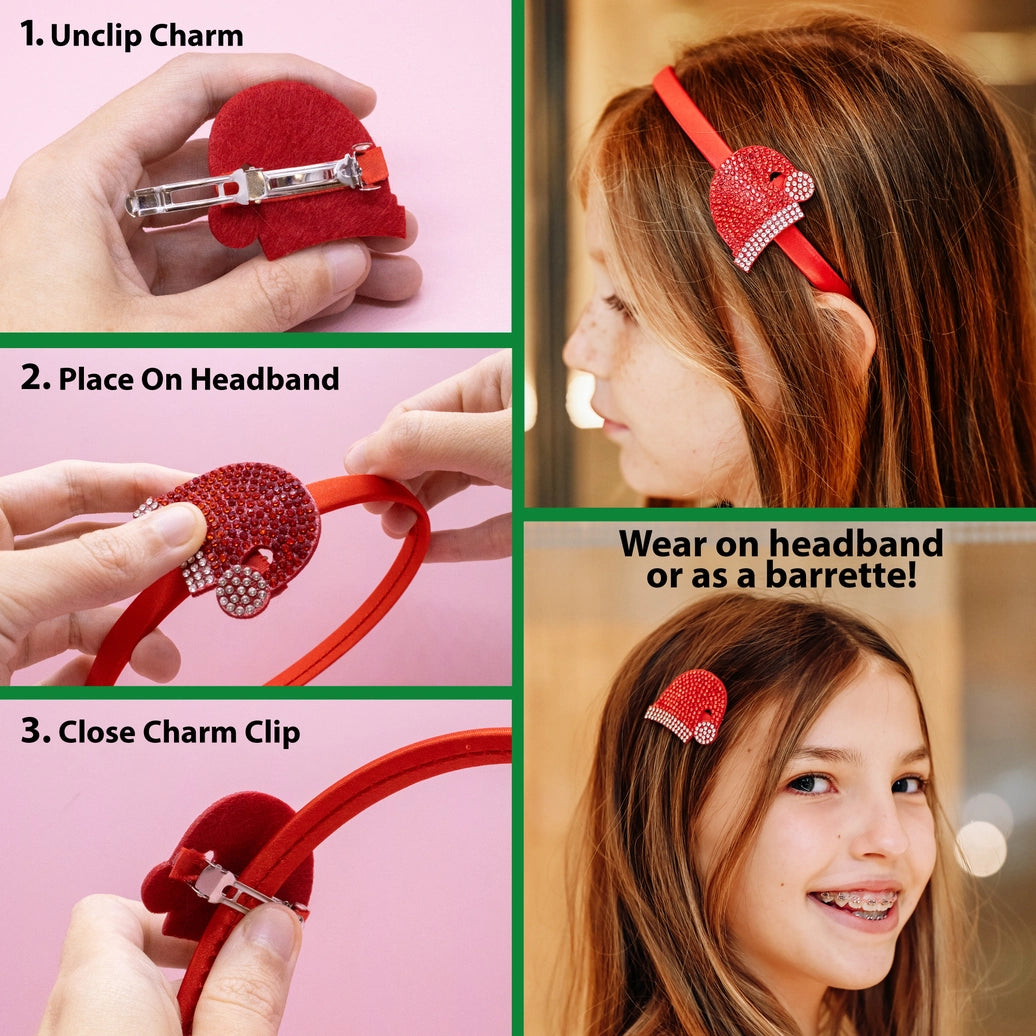 Christmas Charm Headband and Hair Clips - Frog Sac
