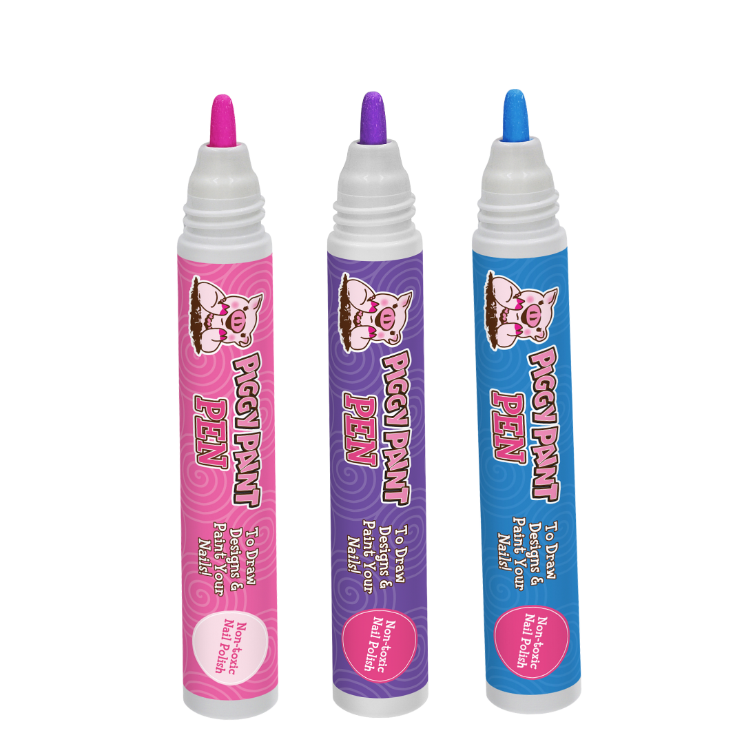 Positively Piggy Pen 3-pack - Kids Non-toxic Nail Polish