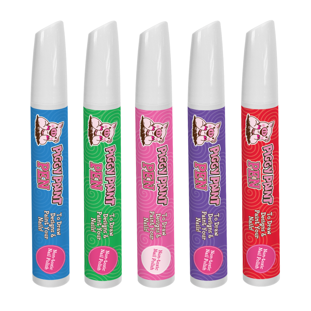 High Five! Piggy Paint Pen Bundle - Kids Non-toxic Nail Polish