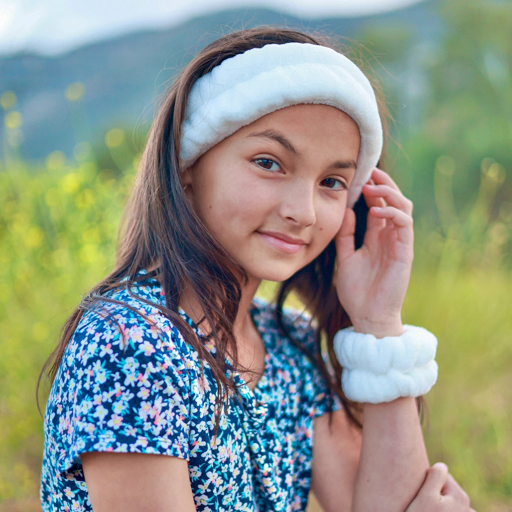 Spa Headband & Wristband Set - Cotton Candy Tie Dye - Frog Sac