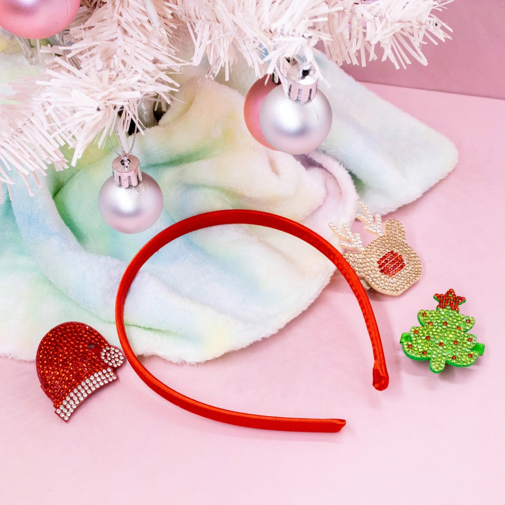 Christmas Charm Headband and Hair Clips - Frog Sac
