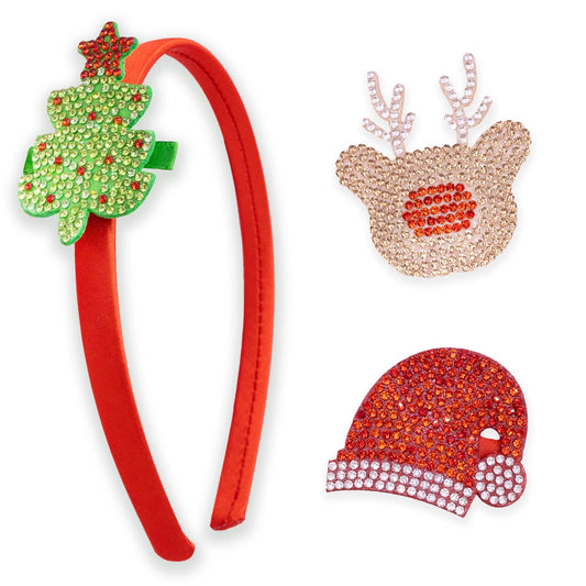 Christmas Charm Headband and Hair Clips - Frog Sac