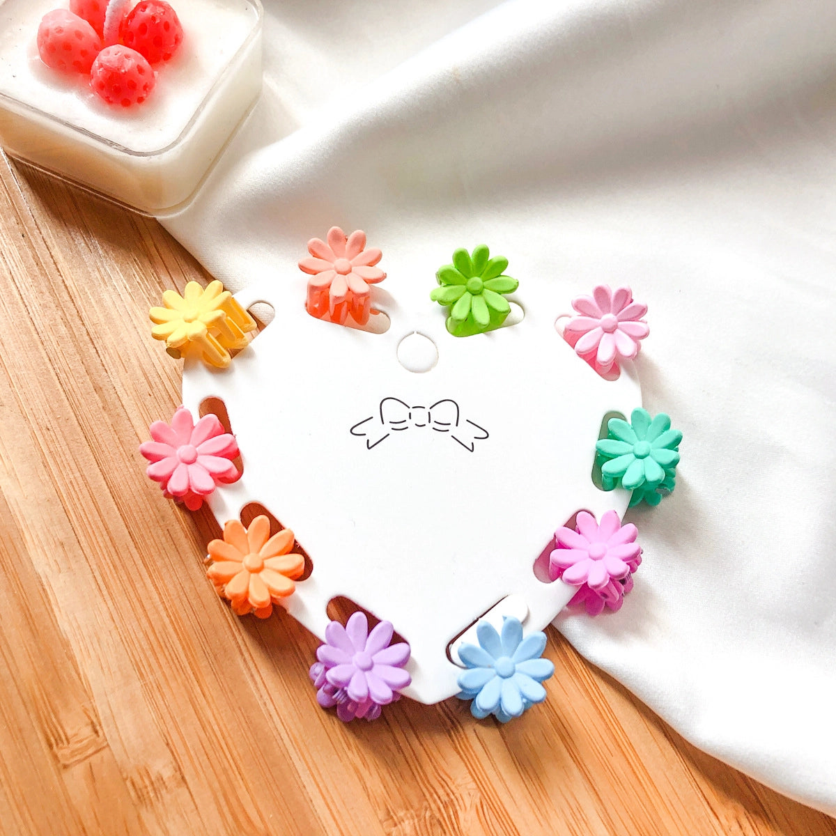 Colorful Mini Flower Hair Claw Clips Set 10pcs