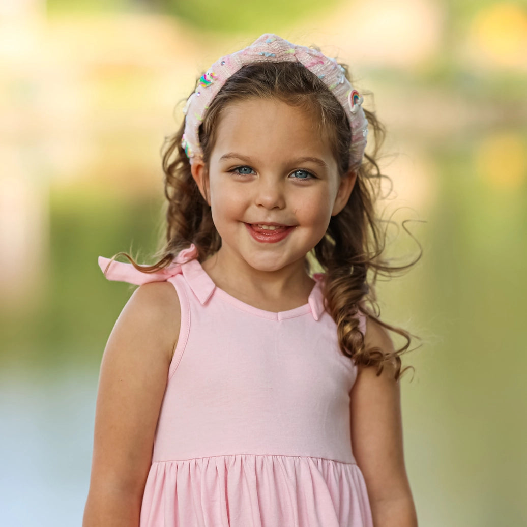 Kids Sequin Knot Headband - Unicorn & Rainbow - Frog Sac