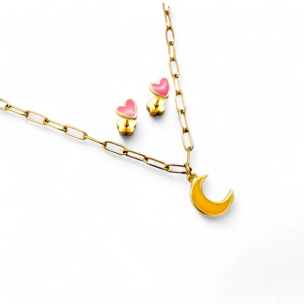 To the Moon & Back Kids Necklace and Earring Set - ETHICGOODS