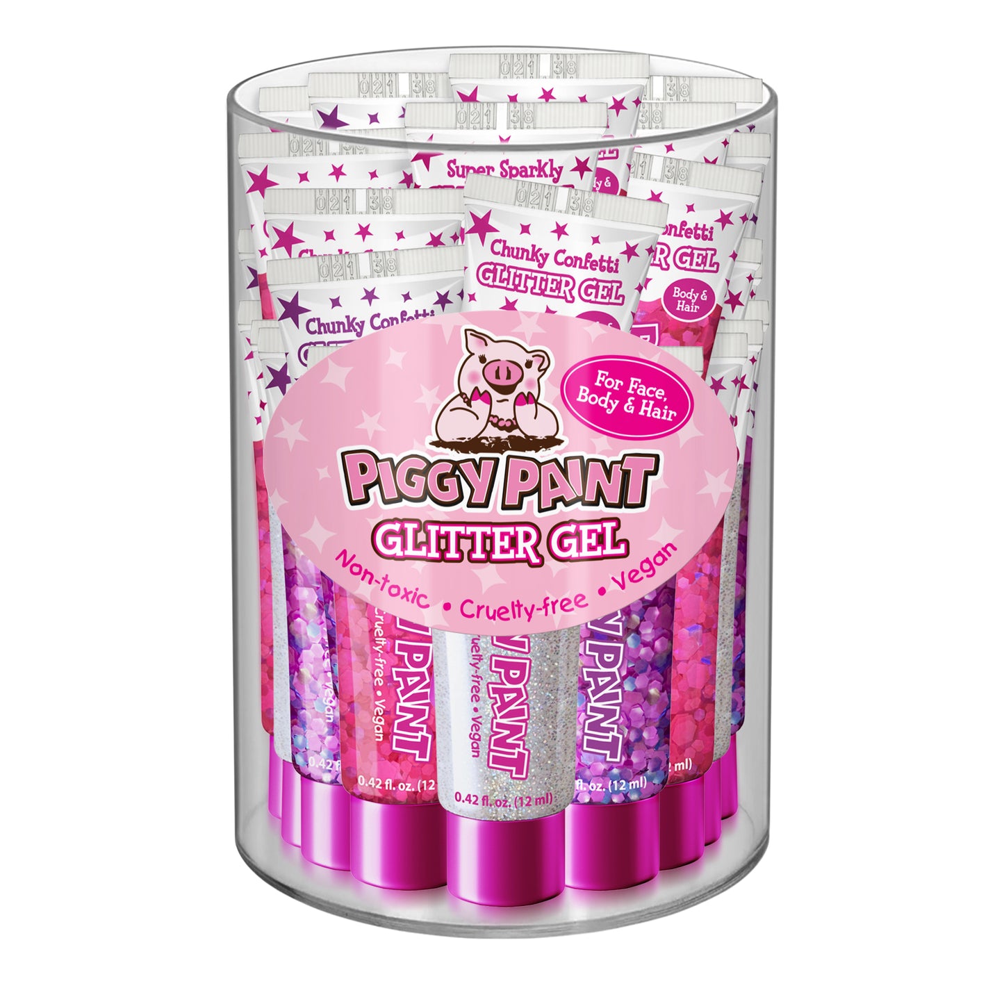 Glitter Gel Display – 24 Glitter Gels - Wholesale