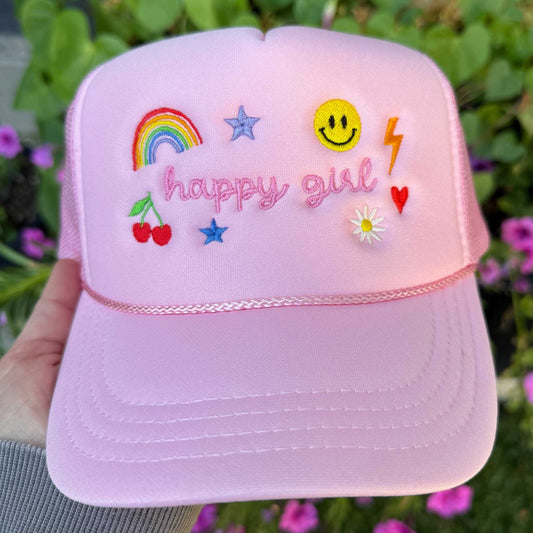 Happy Girl Trucker Hat - Sundrop