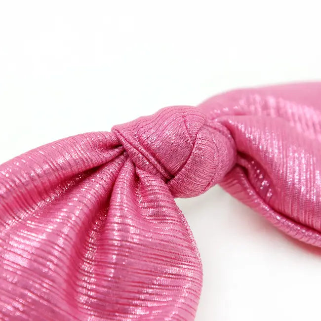 Pink Metallic Hair Bow - The Heady Chick