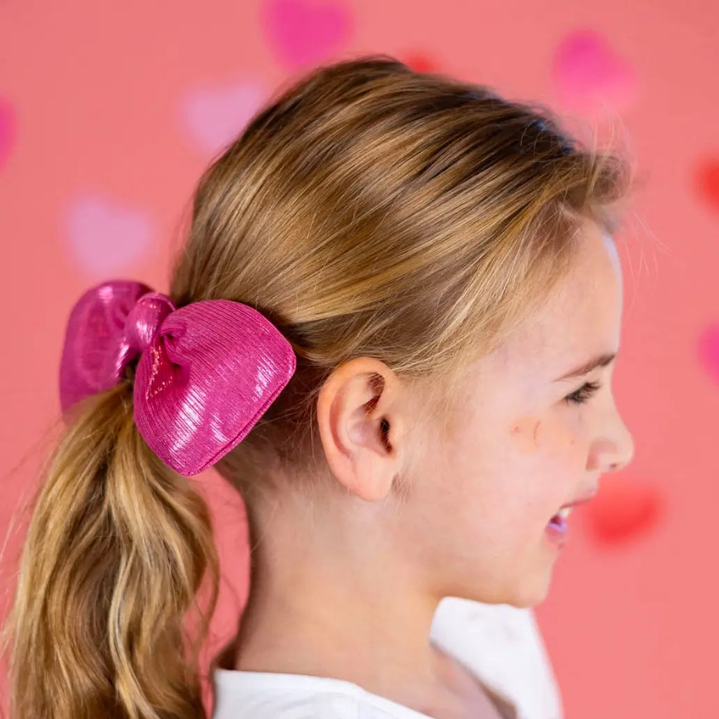 Pink Metallic Hair Bow - The Heady Chick