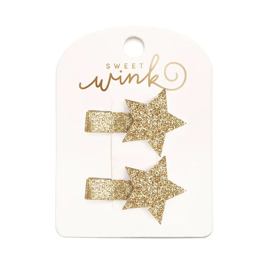 Gold Star Christmas Clip Set - Holiday - Sweet Wink