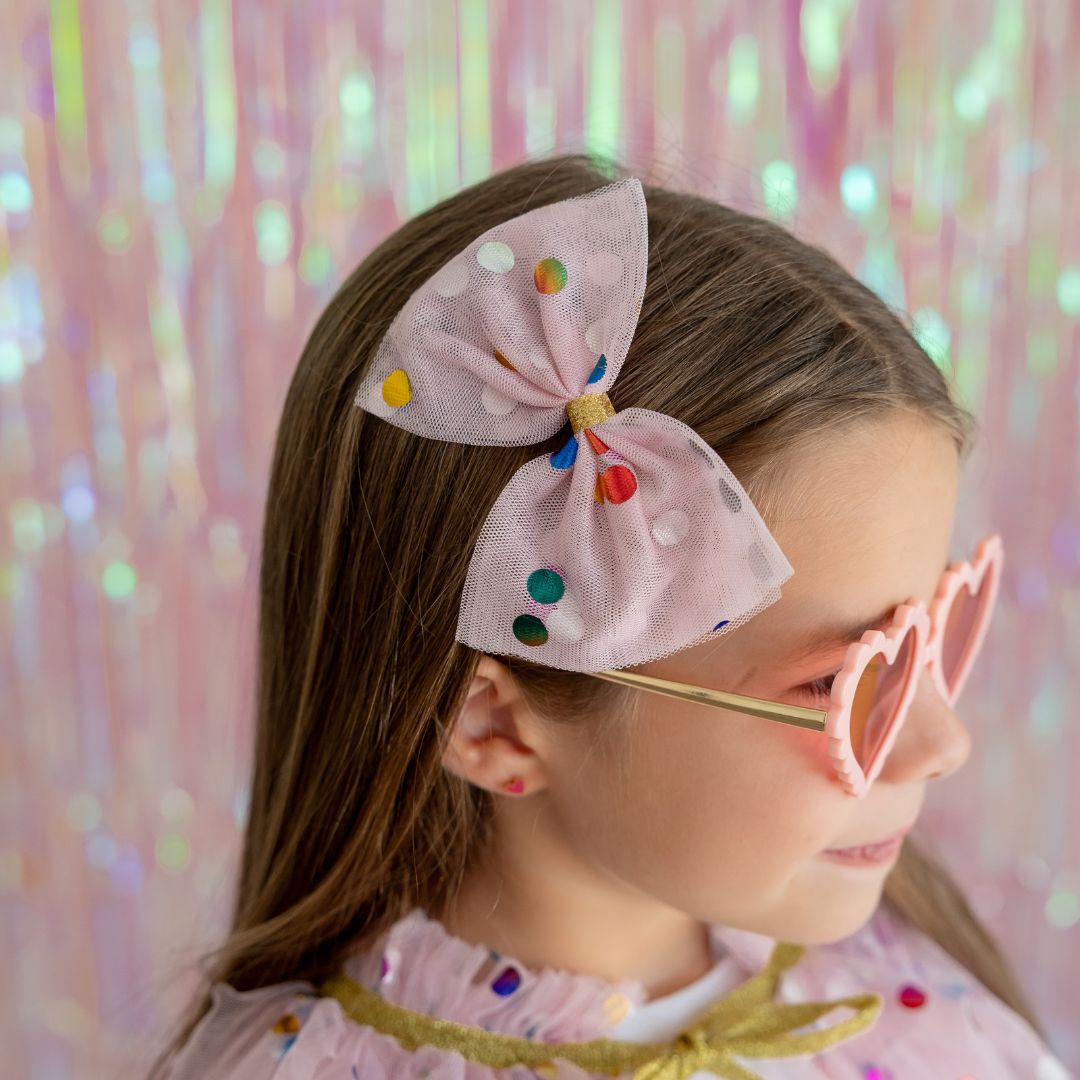 Pink Confetti Hair Bow - Sweet Wink
