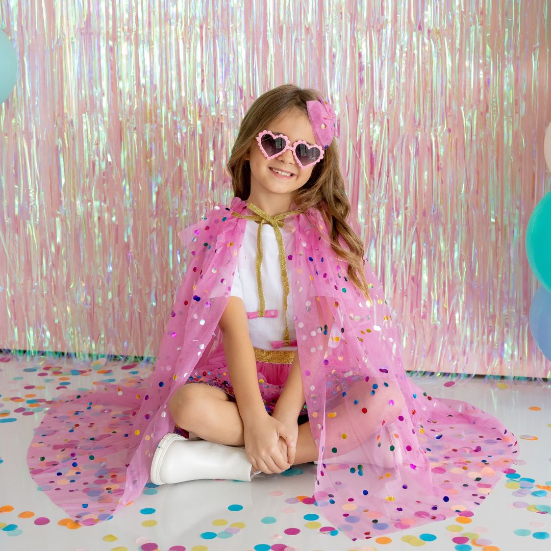 Raspberry Confetti Cape - Sweet Wink