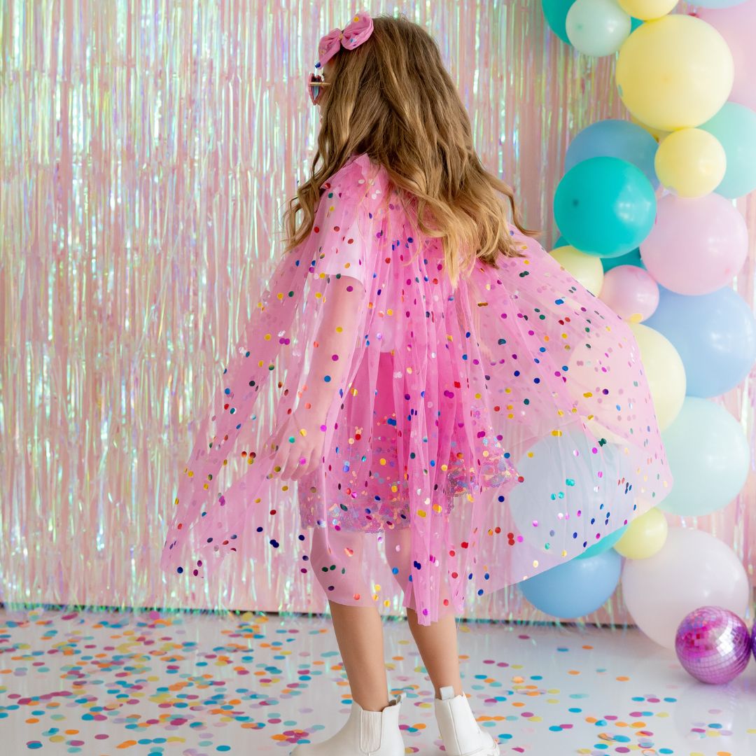 Raspberry Confetti Cape - Sweet Wink