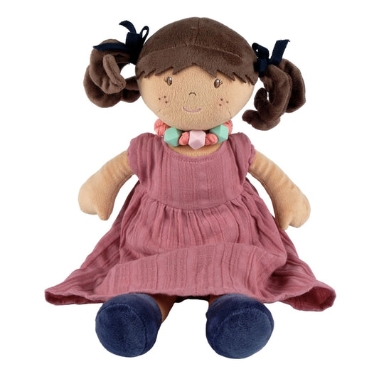 Mandy with Friendship Bracelet in Dusty Rose Dress - Tikiri Toys