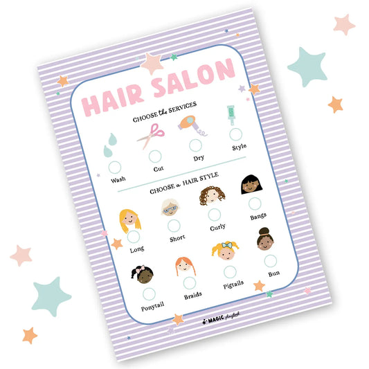Hair Salon Pretend Play Notepad - MagicPlaybook