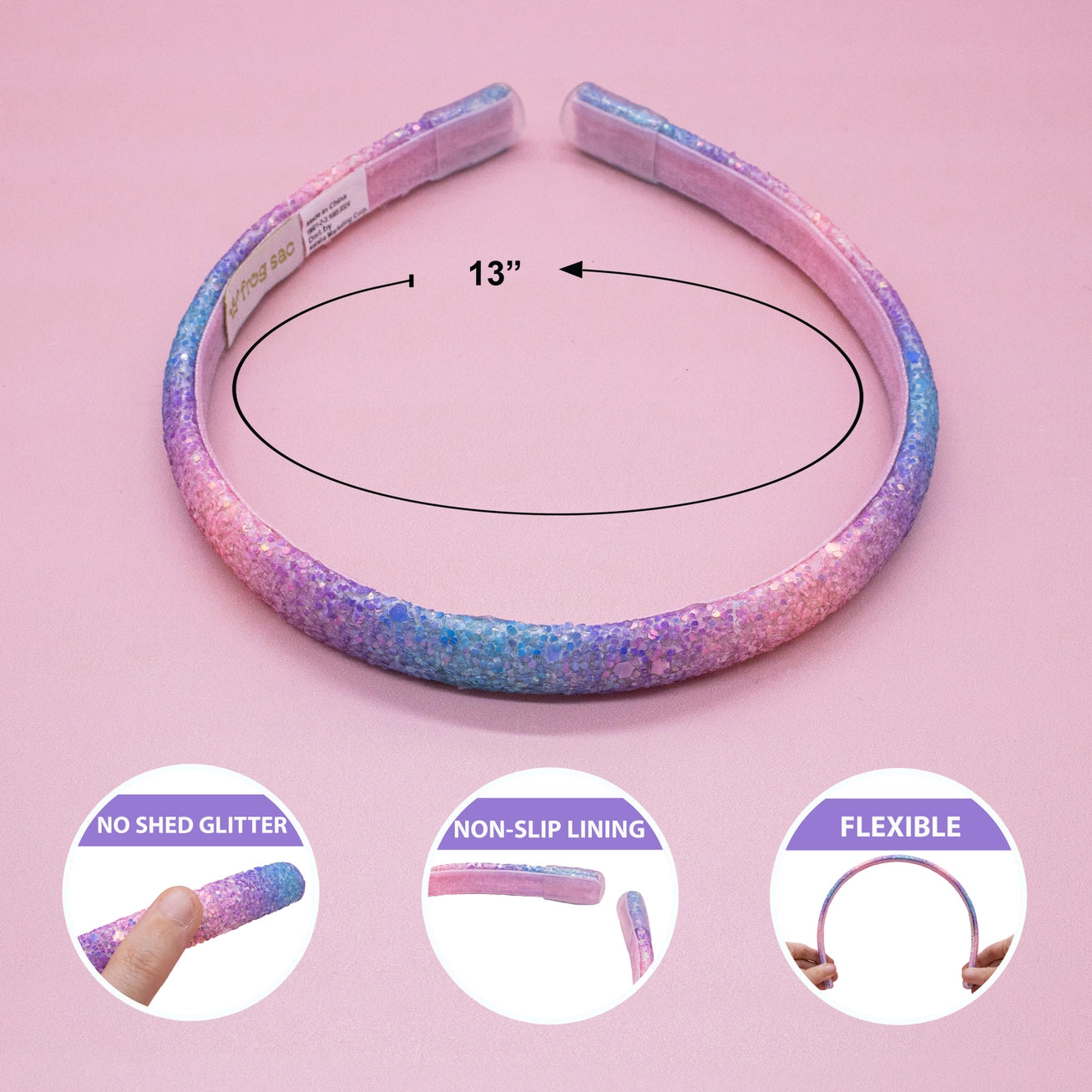 Thin Glitter Headbands for Kids - Frog Sac