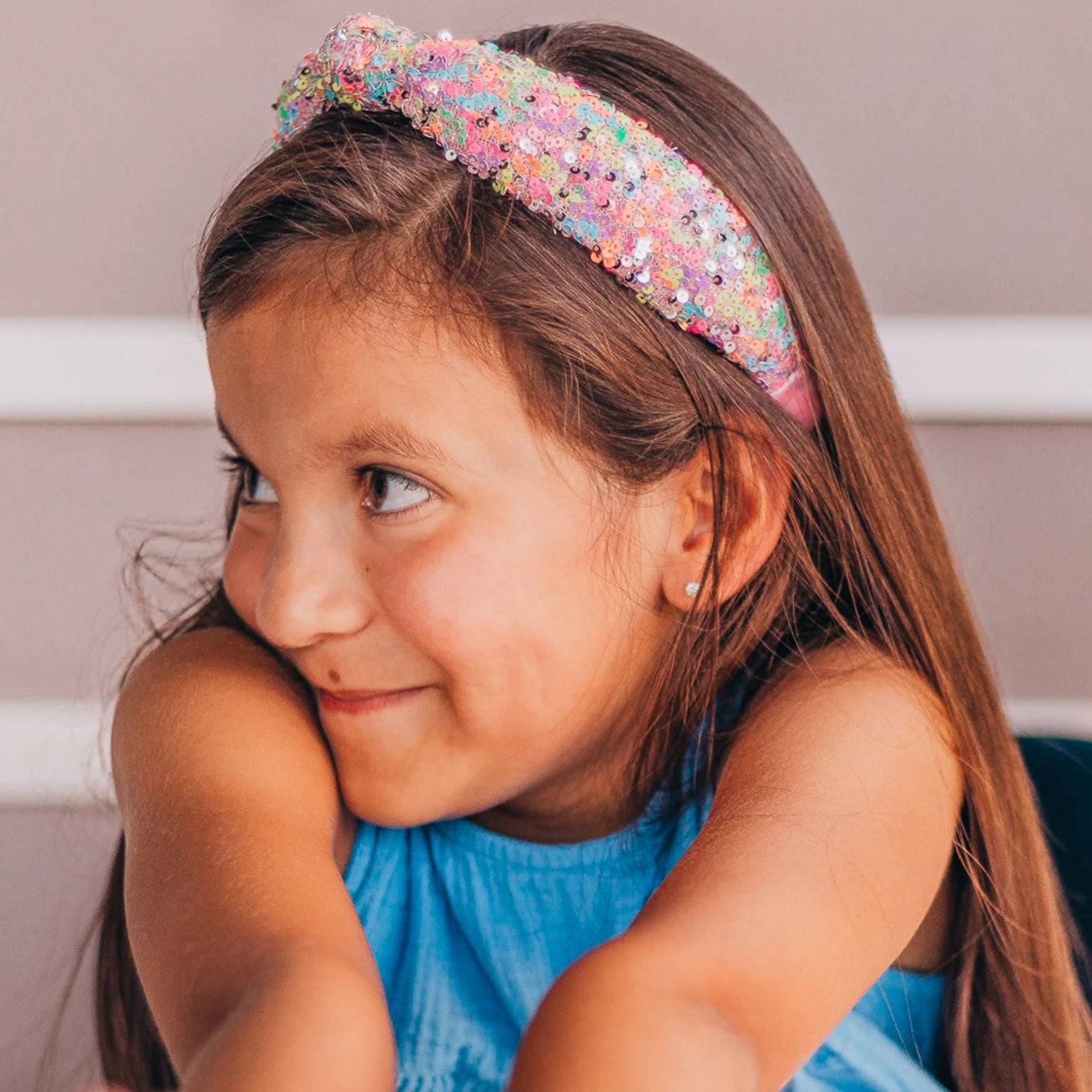 Kids Sequin Knot Headband - Frog Sac