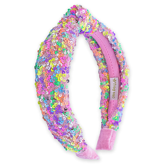 Kids Sequin Knot Headband - Frog Sac