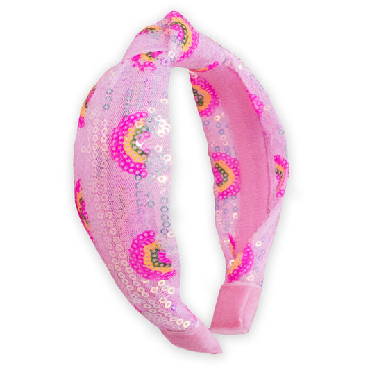 Kids Sequin Knot Headband - Rainbow - Frog Sac