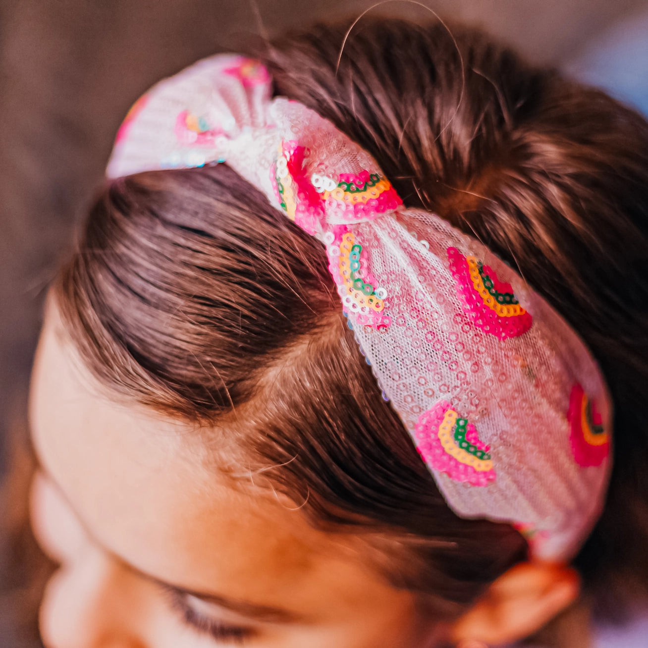 Kids Sequin Knot Headband - Frog Sac