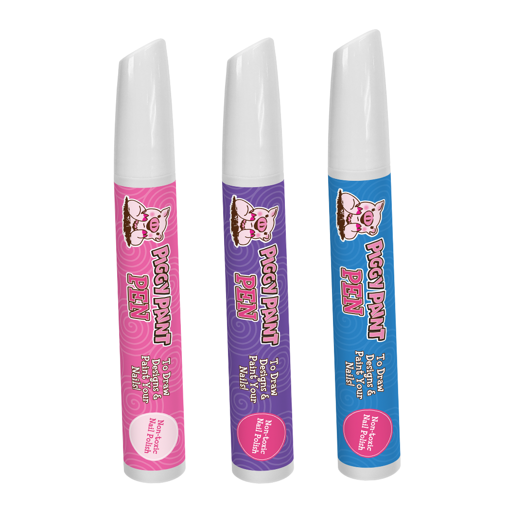 Positively Piggy Pen 3-pack - Kids Non-toxic Nail Polish